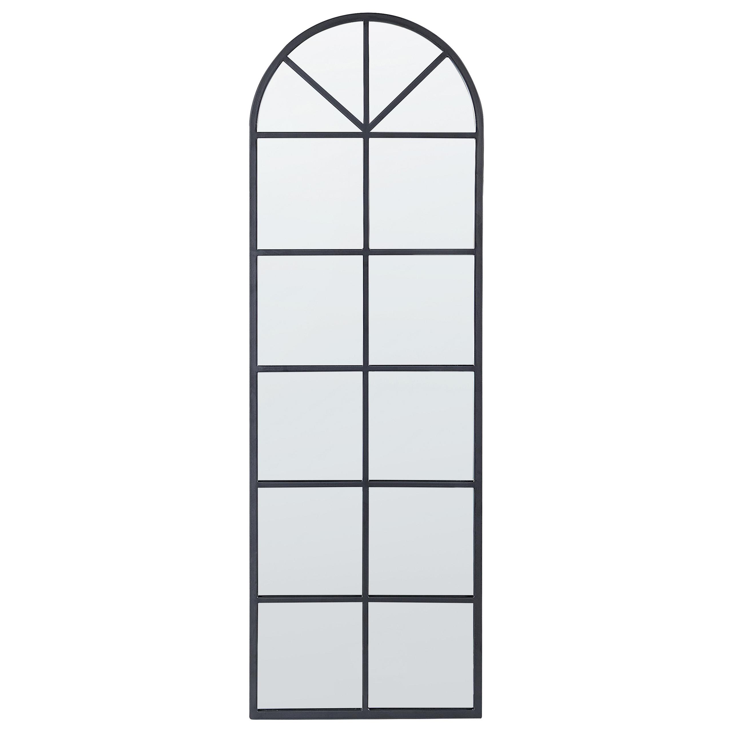 WANDSPIEGEL schwarz Fensteroptik 40/120 cm Brouage - Schwarz, Metall (40/120/3cm) - Beliani