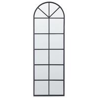 WANDSPIEGEL schwarz Fensteroptik 40/120 cm Brouage - Schwarz, Metall (40/120/3cm) - Beliani