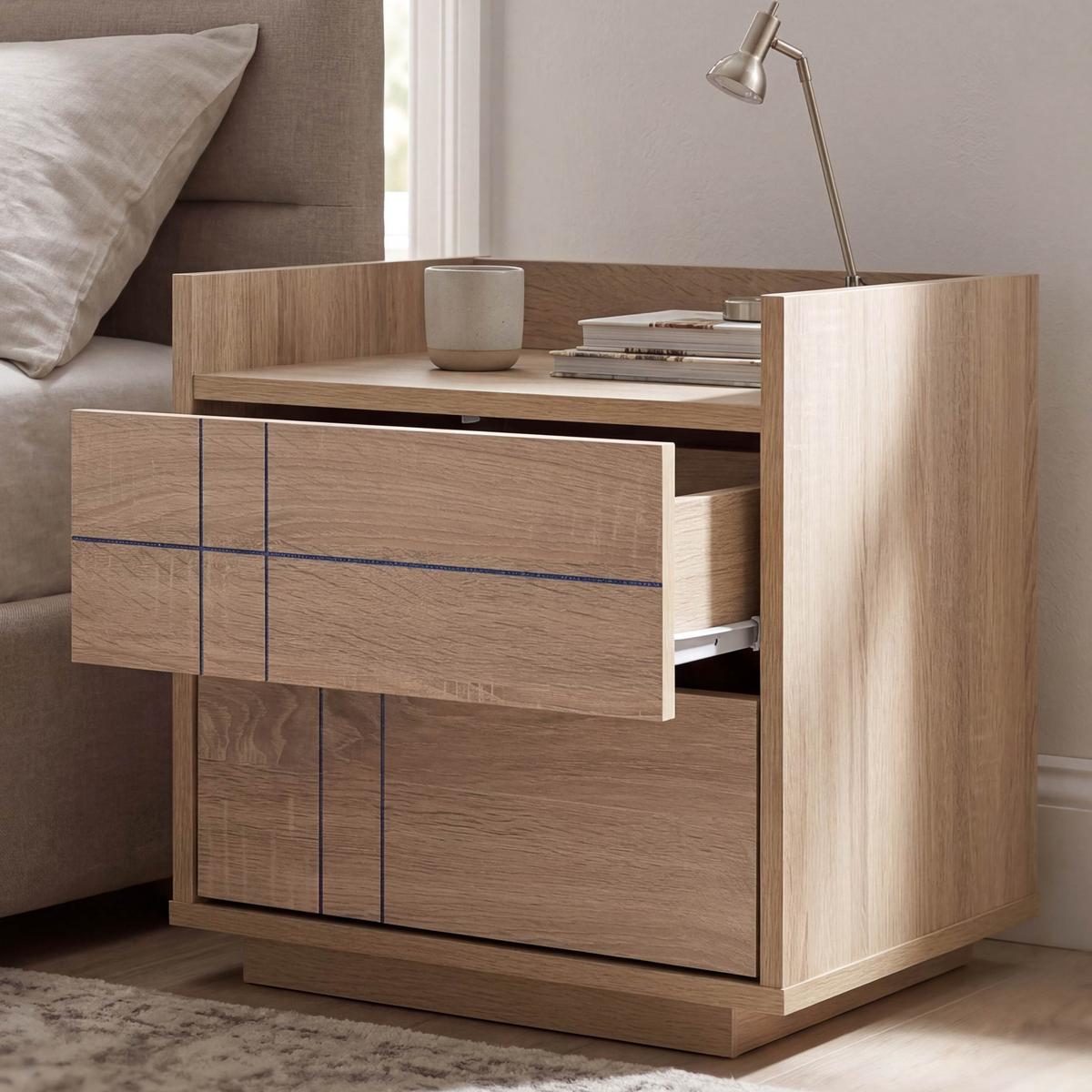 NACHTTISCH eckig Beige - Beige, Holz (48/43/41cm) - MCW