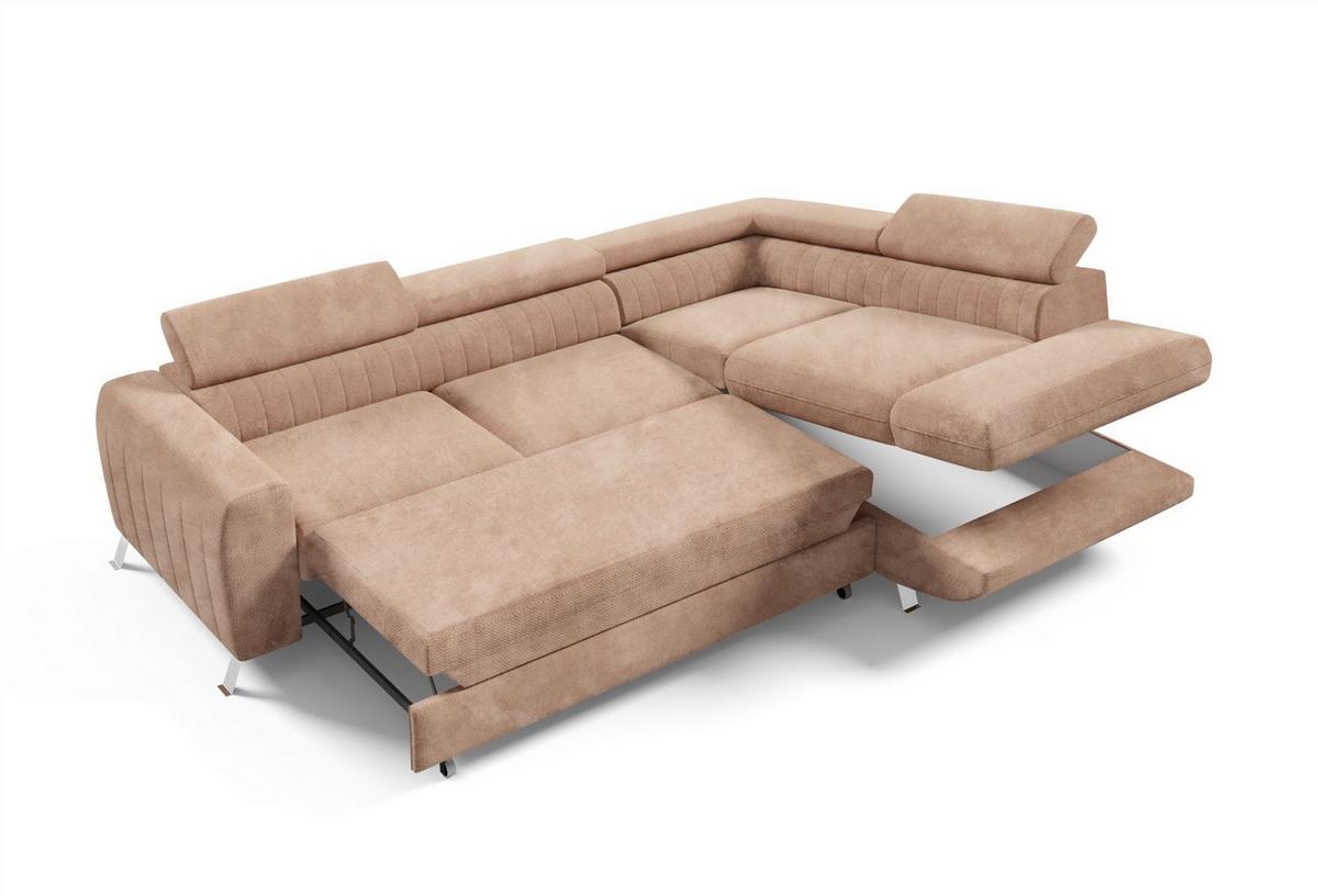 ECKSOFA Marios Mit Schlaffunktion - Rotbraun, Holzwerkstoff/Textil (202/260cm) - Fun Möbel