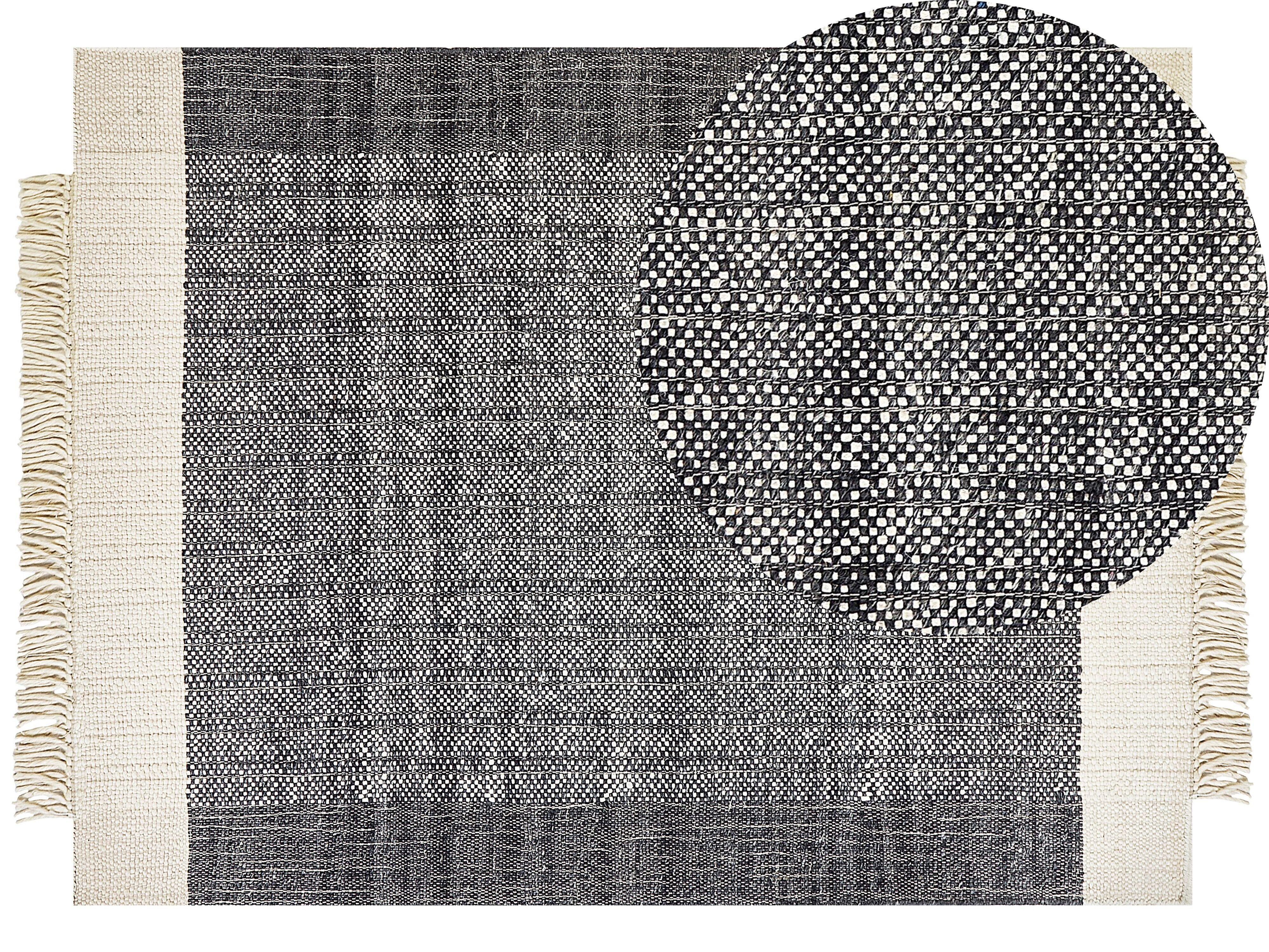KURZFLOR-TEPPICH Atlanti 230/160 cm - Schwarz, Textil (160/230cm) - Beliani