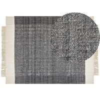 KURZFLOR-TEPPICH Atlanti 230/160 cm - Schwarz, Textil (160/230cm) - Beliani