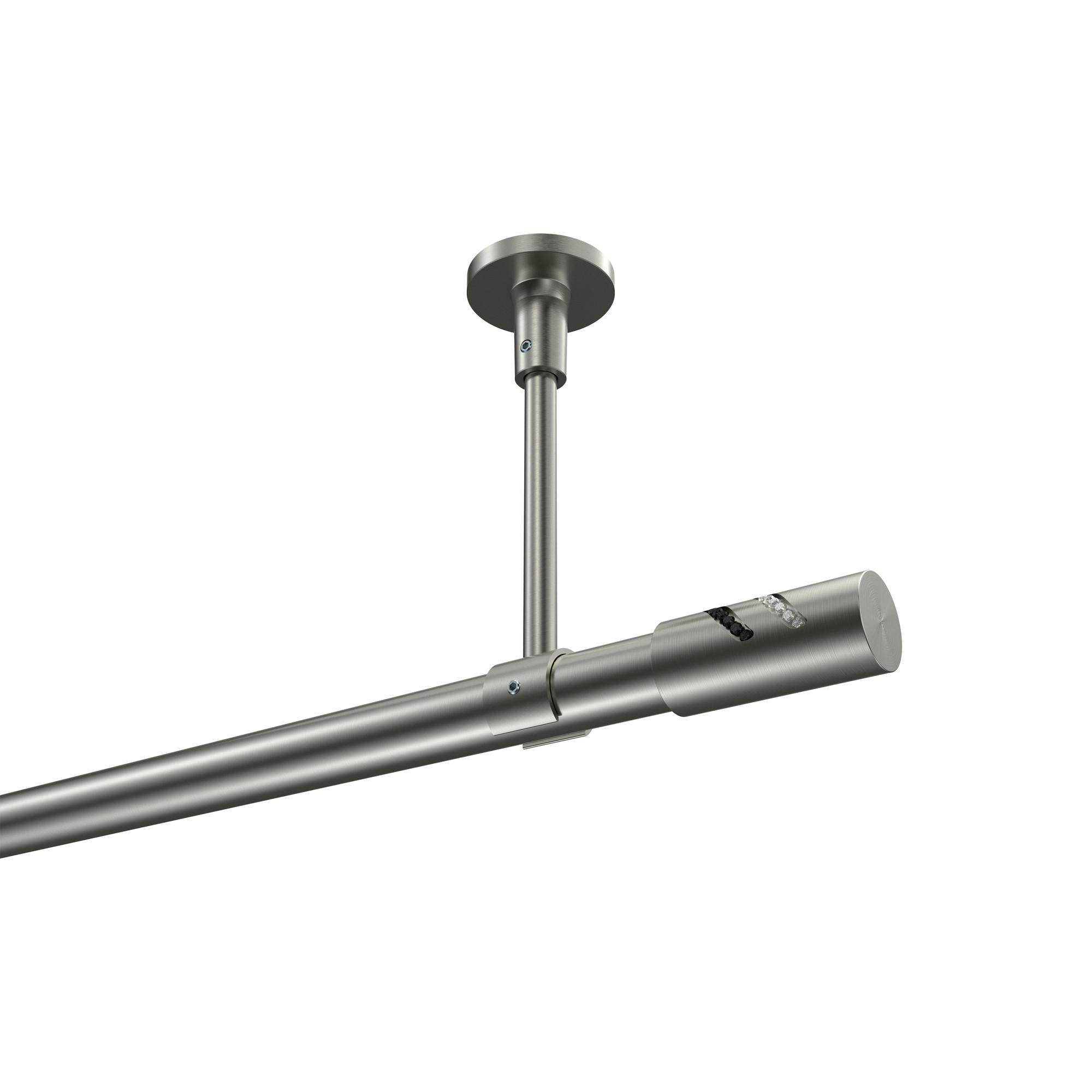GARDINENSTANGE Sonette Zoena 260 cm (geteilt in 2 x 130 cm), 1-läufig, 20 mm Ø Edelstahl-Optik - Edelstahlfarben, Metall (260cm) - INTERDECO