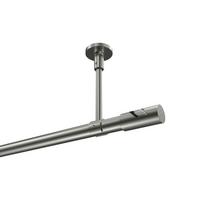 GARDINENSTANGE Sonette Zoena 260 cm (geteilt in 2 x 130 cm), 1-läufig, 20 mm Ø Edelstahl-Optik - Edelstahlfarben, Metall (260cm) - INTERDECO