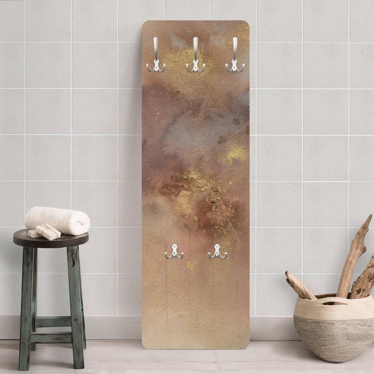 WANDGARDEROBE - Himmelsträumerei I 34/105 cm - Beige, Holzwerkstoff (34/105/1.6cm) - Bilderwelten
