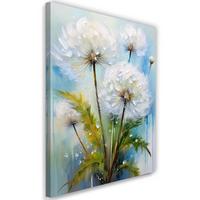 WANDBILD blowfish blumen auf türkisem hintergrund - Weiß, Textil (40/60cm) - Feeby
