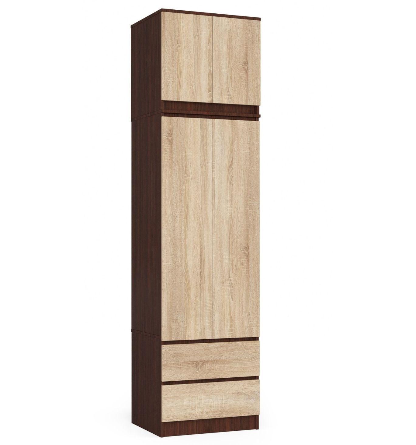 KLEIDERSCHRANK Dunkelbraun, Eiche Sonoma 234/60/51 - Dunkelbraun, Holzwerkstoff (60/234/51cm) - RAUMHIRSCH FURNITURE