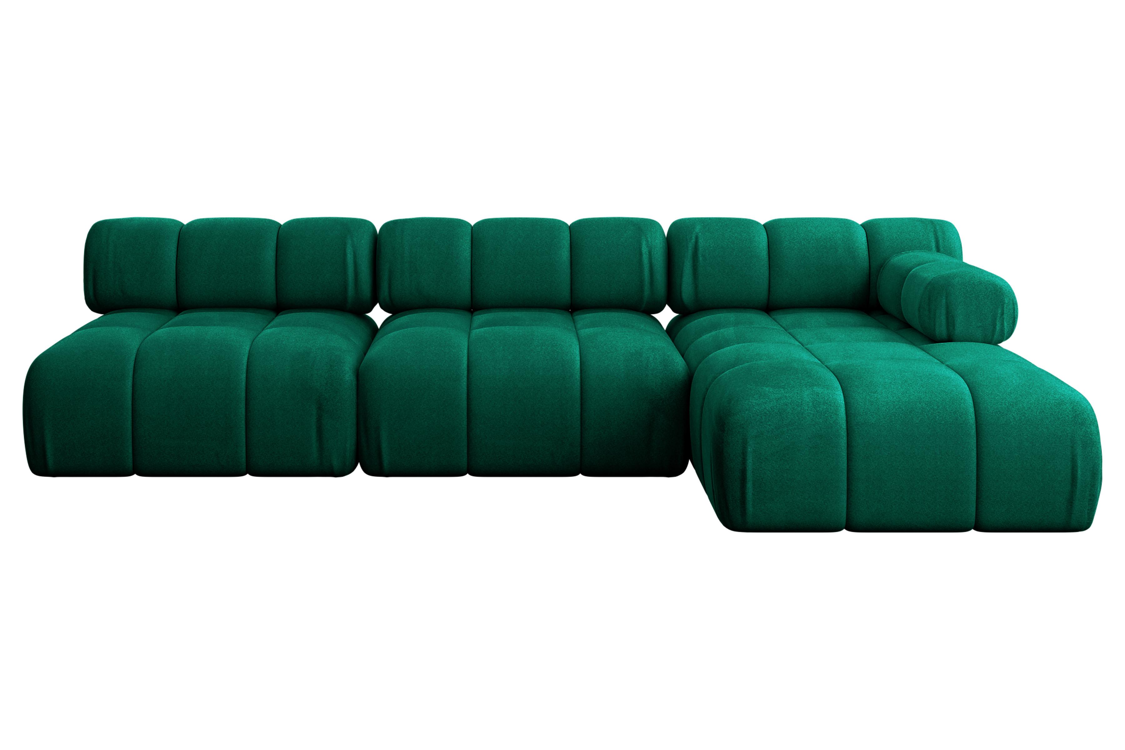 ECKSOFA modulares Sofa Razon-L2 - 285x160x70 cm Dunkelgrün Velours - Dunkelgrün, Holzwerkstoff/Textil (285/160cm) - ALTDECOR