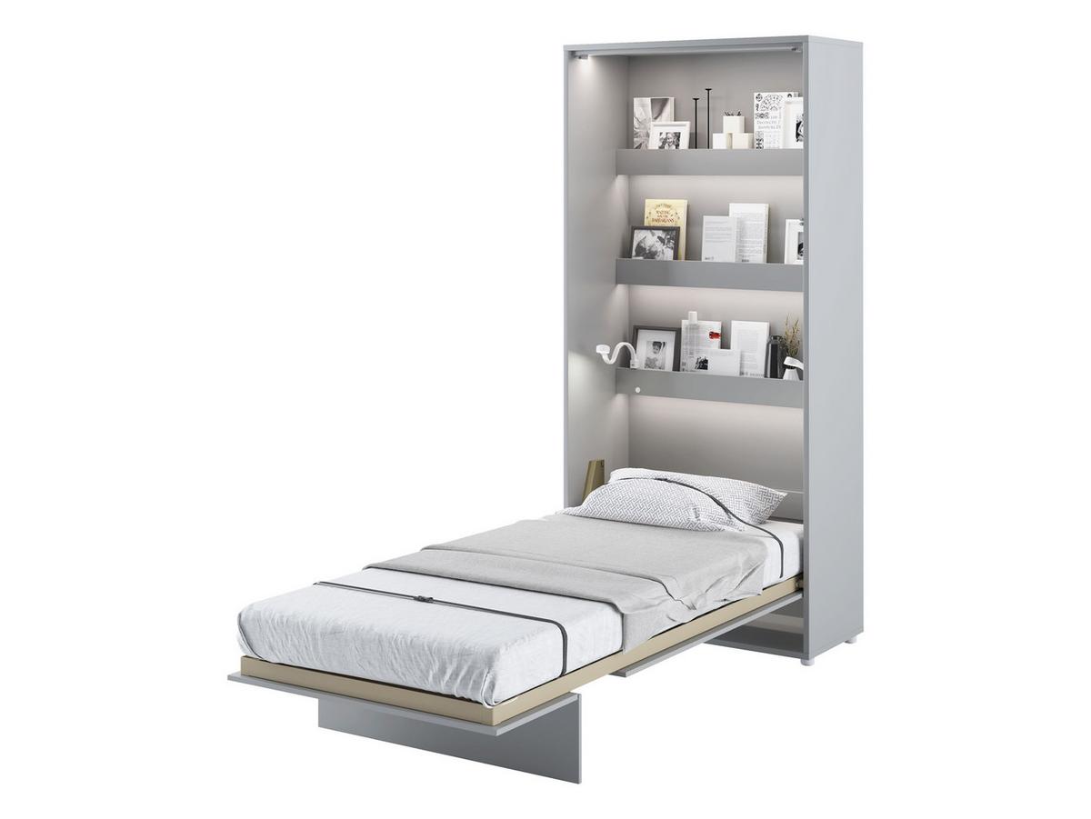 SCHRANKBETT Bed-Concept BC-03 90x200 mit zwei LED-Lampe - Grau, Holz/Holzwerkstoff (90/200cm) - MIRJAN24