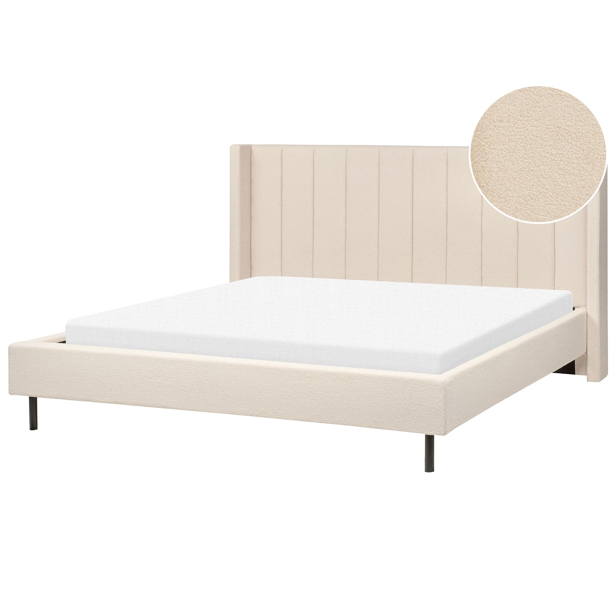 POLSTERBETT mit Lattenrost 180x200 cm Beige Villette - Beige, Textil (180/200cm) - Beliani
