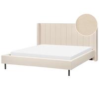 POLSTERBETT mit Lattenrost 180x200 cm Beige Villette - Beige, Textil (180/200cm) - Beliani