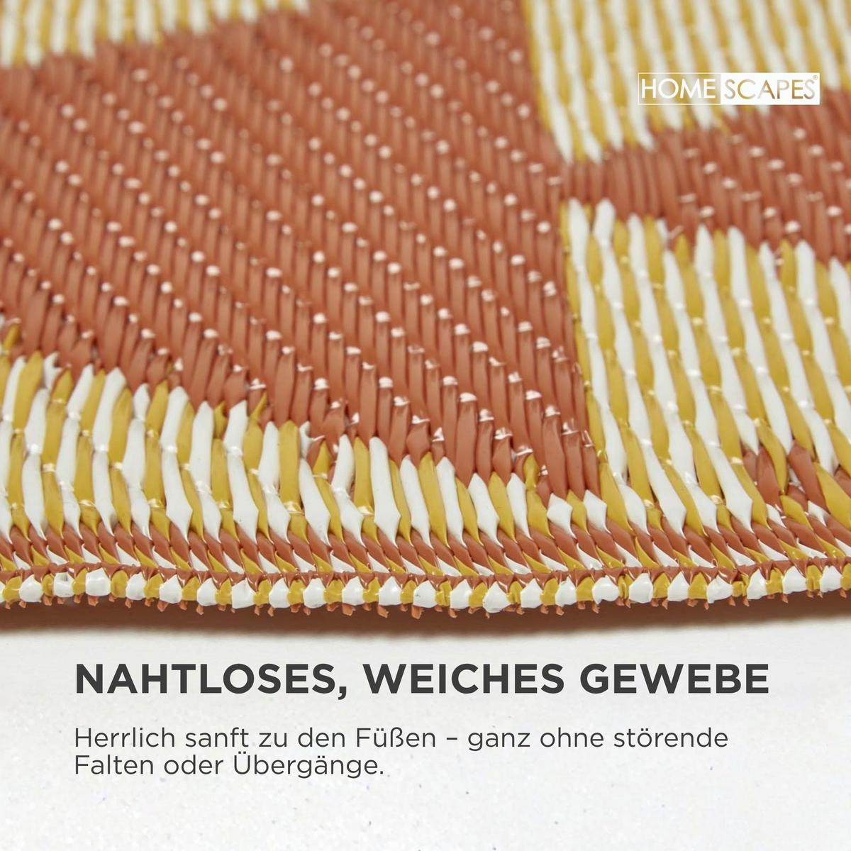 OUTDOORTEPPICH-LÄUFER Anya, Ethno-Muster 75/200 cm - Orange, Kunststoff (75/200cm) - Homescapes