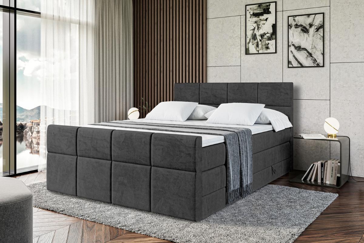 BOXSPRINGBETT ARDENI-Z KING - 140x200 - H3/H4 - Schwarz - Schwarz, Holzwerkstoff (140/200cm) - ALTDECOR