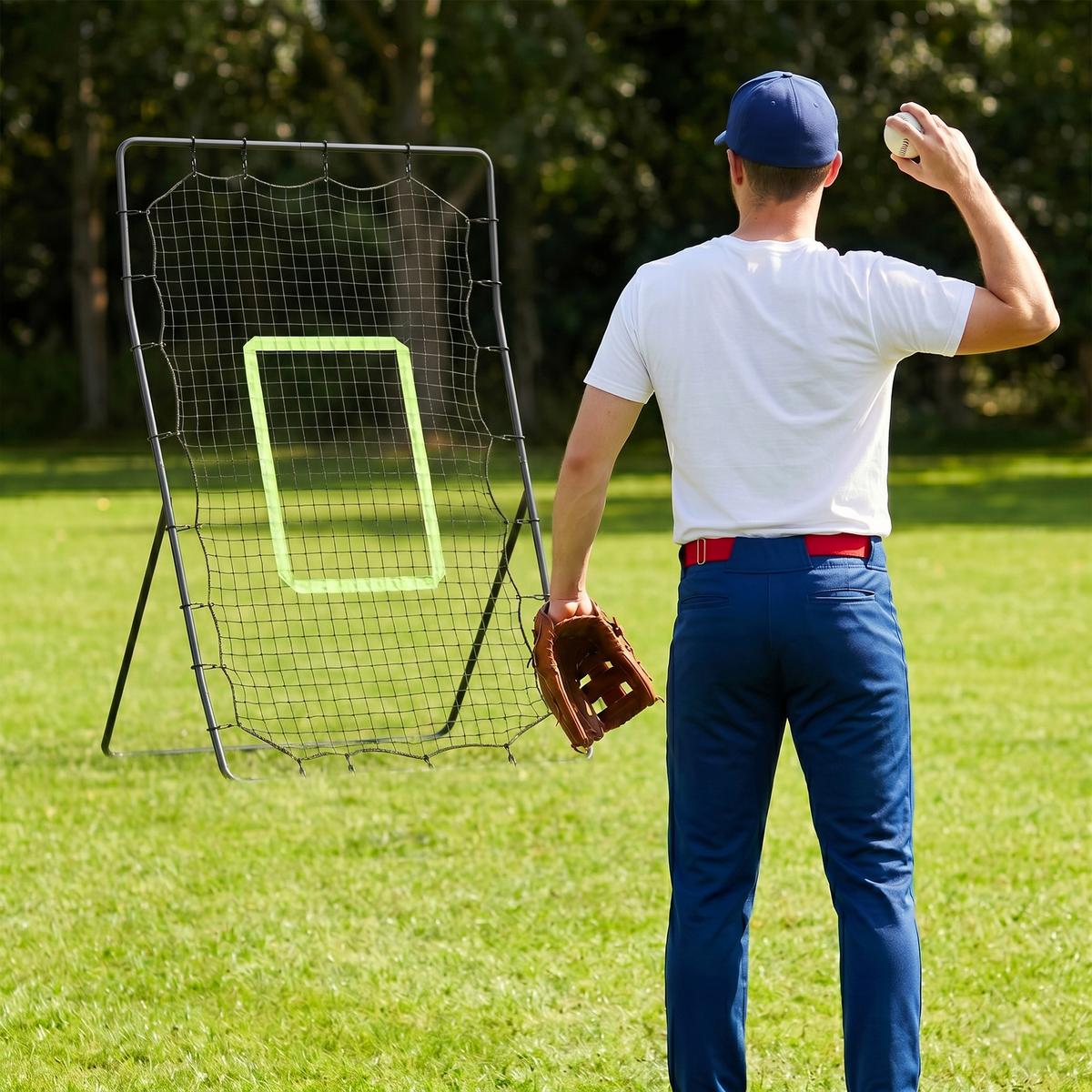 BASEBALL Rebounder - Schwarz, Kunststoff (90/123cm) - HOMCOM