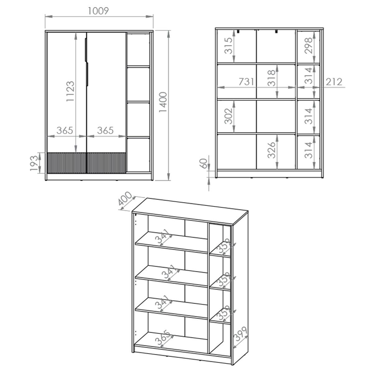 KLEIDERSCHRANK 1 Tür Ronan Weiß - Weiß, Holzwerkstoff (64/196/40cm) - Petits-meubles