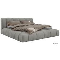 BOXBETT NUBEA 140/200 - Hellgrau Velvet - Topper T25 - H3 - Hellgrau/Schwarz, Kunststoff/Textil (140/200cm) - MKS