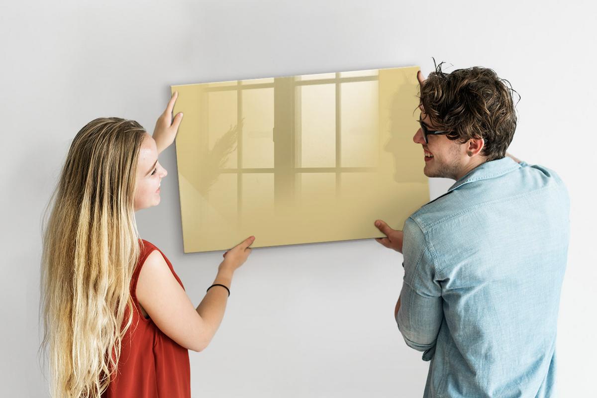 MAGNETTAFEL 90x60 Creme schwarzer Marker - Creme, Glas (90/0.4/60cm) - TULUP