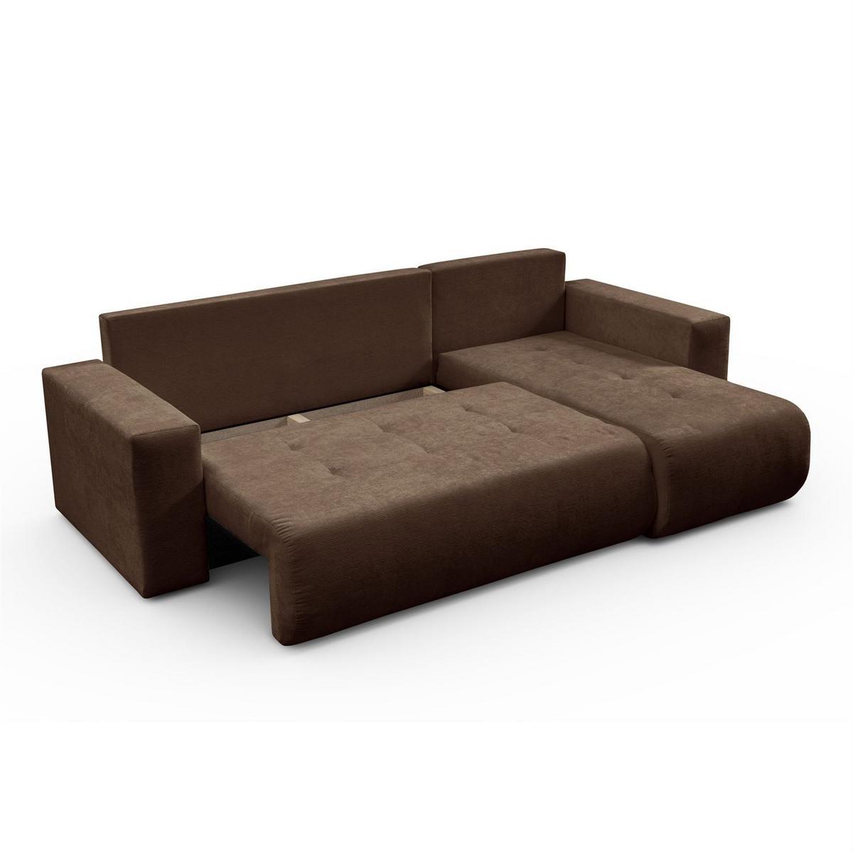 ECKSOFA CLOUD II L mit Schlaffunktion, Vibe 26 - Dunkelbraun, Textil (247/152cm) - Lookway