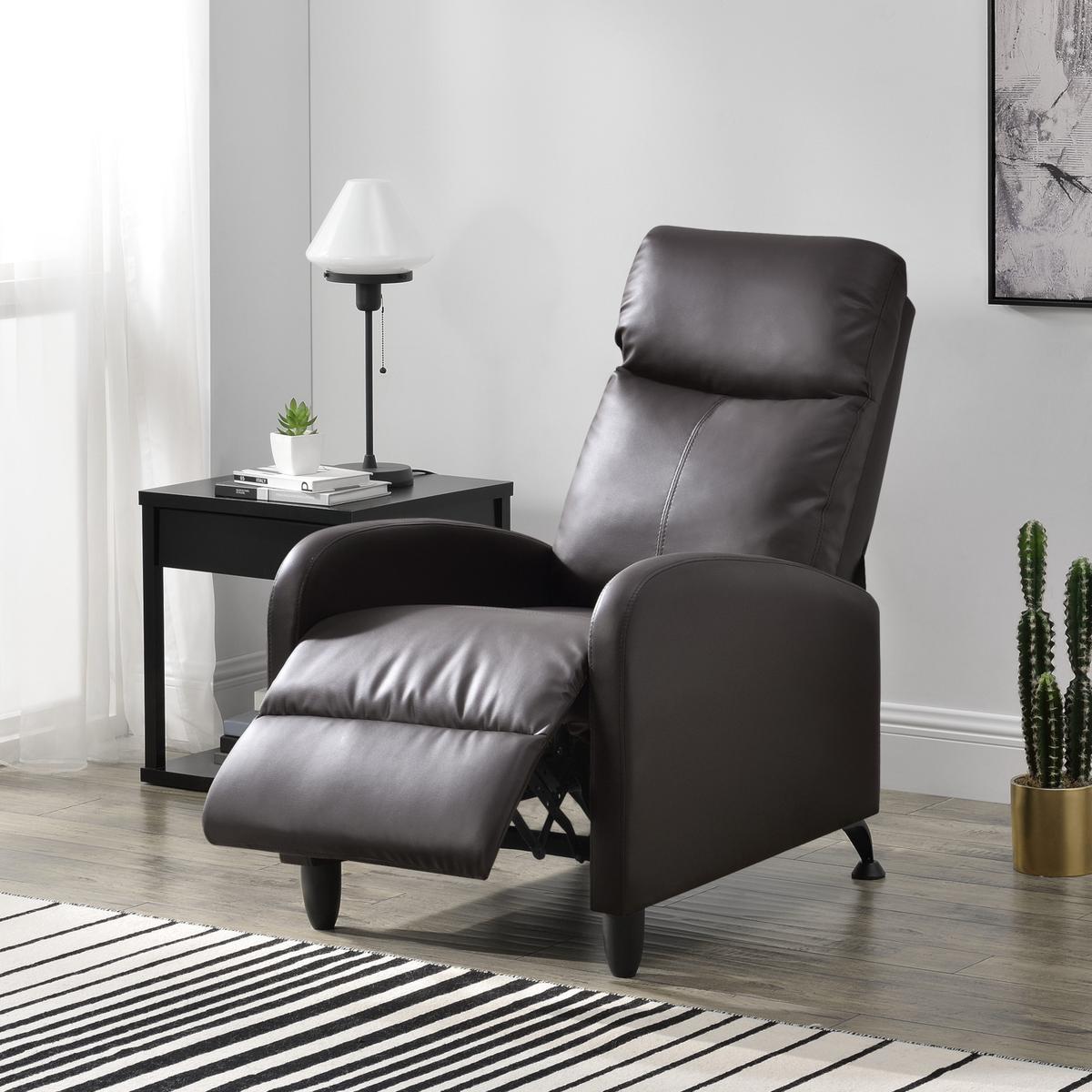 POLSTERSESSEL Bregenz Kunstleder Braun - Braun, Textil (60/102/92cm) - [en.casa]