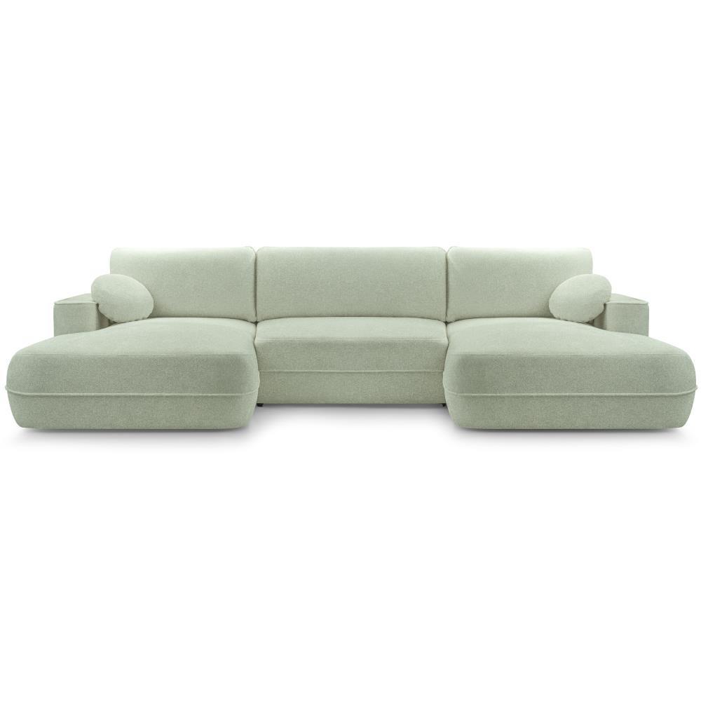 WOHNLANDSCHAFT Fiero U hellgrün - Hellgrün, Textil (364/87/186cm) - Beautysofa