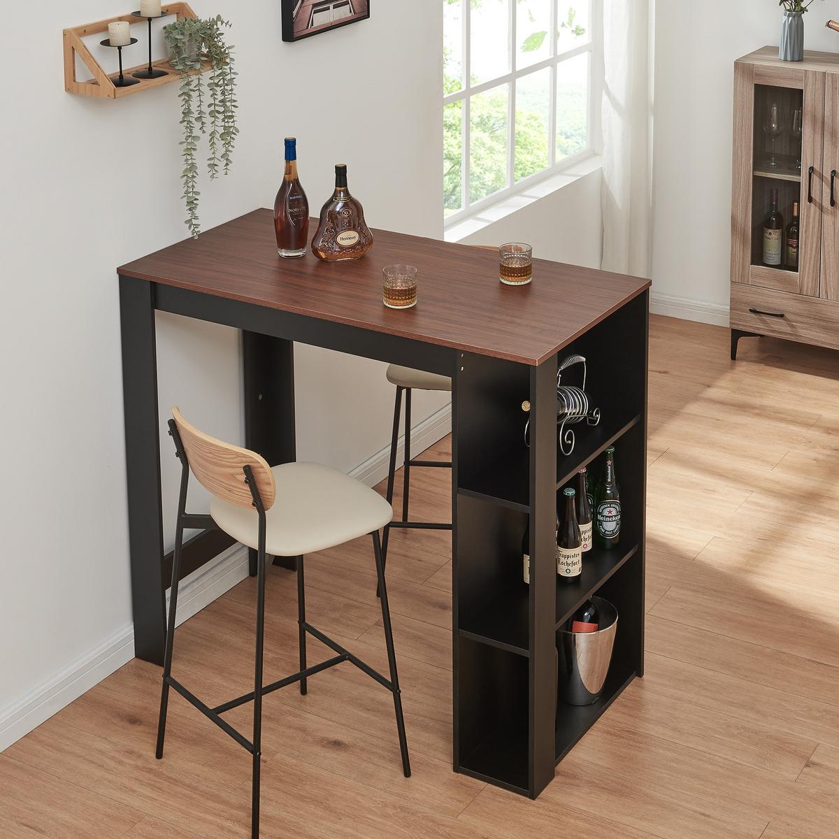 BARTISCH Danderyd - Walnussfarben/Schwarz, Holzwerkstoff (60/120/105.5cm) - [en.casa]