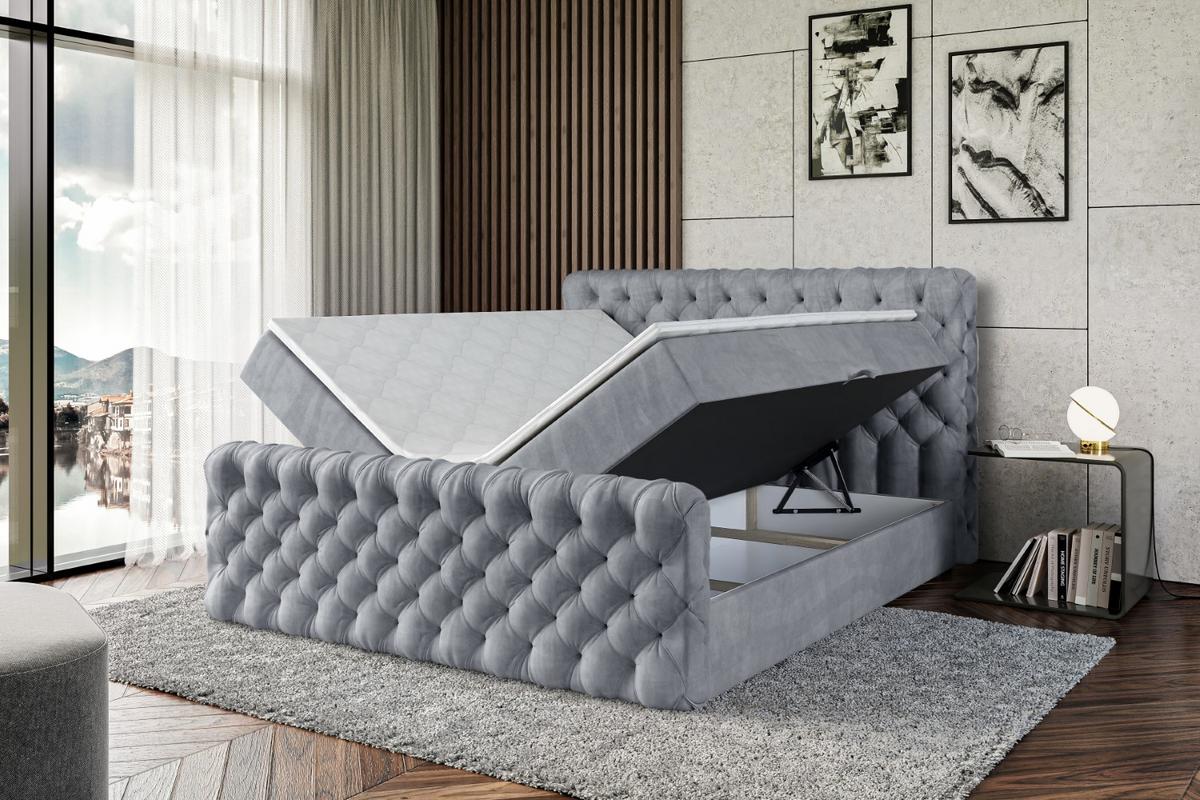 BOXBETT BOXI8-Z - 180x200 cm - H3 - Grau - Grau, Holzwerkstoff (180/200cm) - ALTDECOR