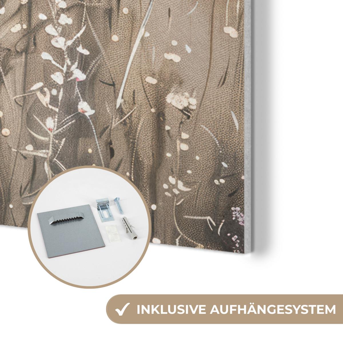 AKUSTIKBILD Blumen - Rosa - Modern - Beige Wanddeko 60x90 cm - Beige, Kunststoff (60/90/0.9cm) - MuchoWow