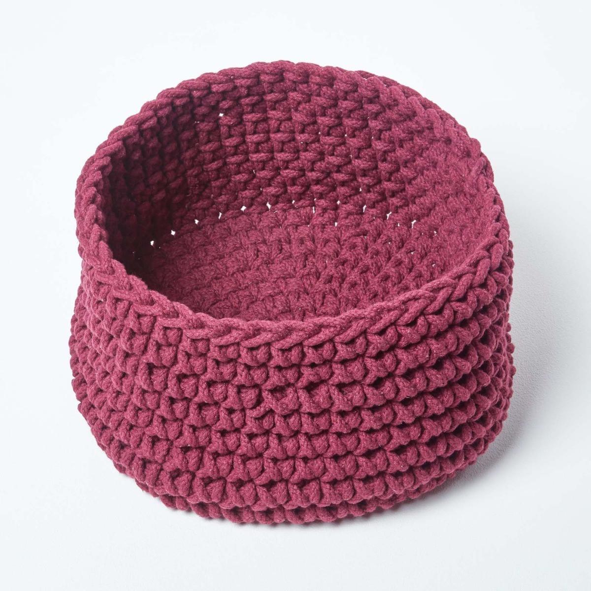 AUFBEWAHRUNGSKORB Baumwolle 37/21 cm - Bordeaux, Textil (37/37/21cm) - Homescapes