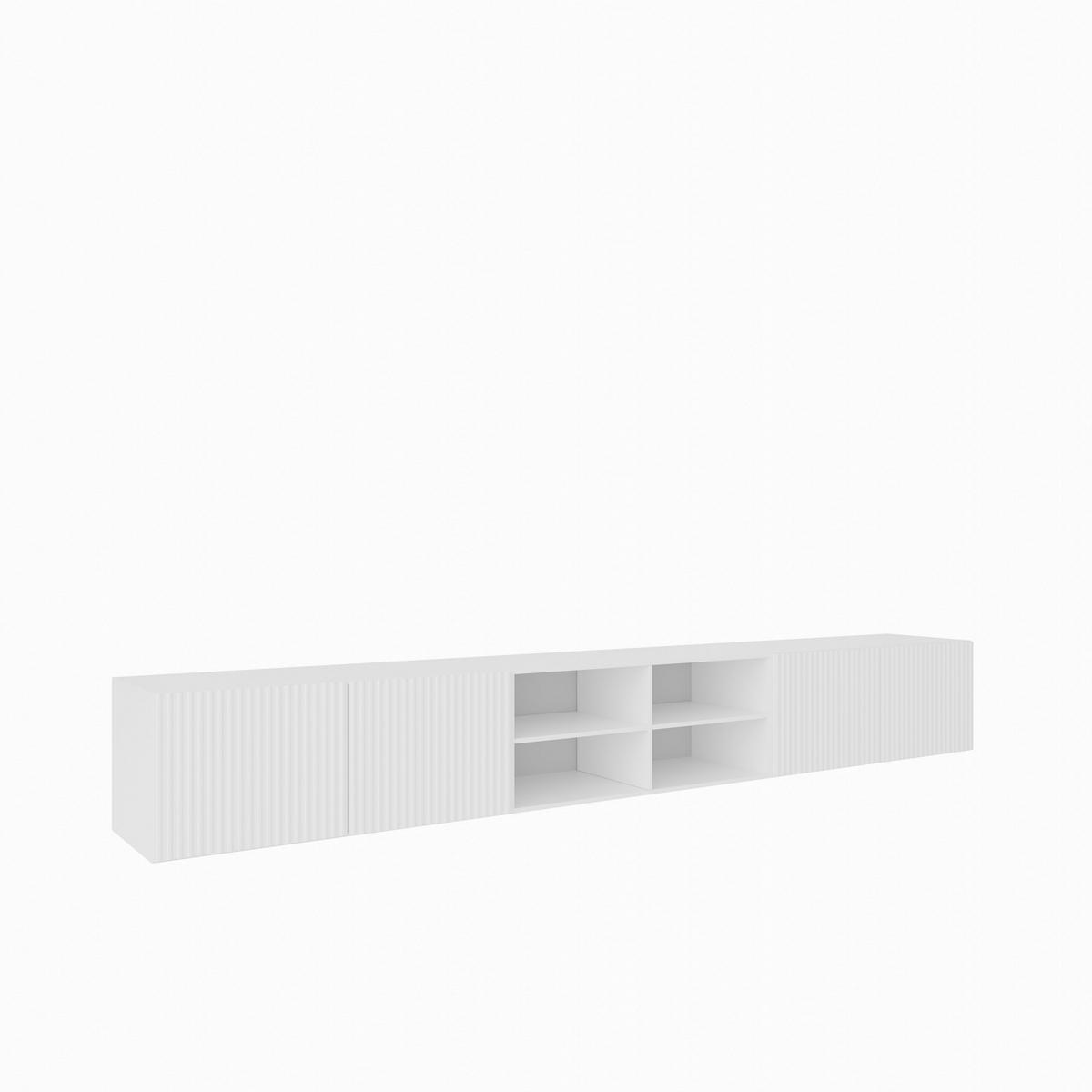 LOWBOARD VAREN 300/41/40 cm, Hängender TV-Schrank Weiß - Weiß, Holzwerkstoff (300/41/40cm) - MASSENO
