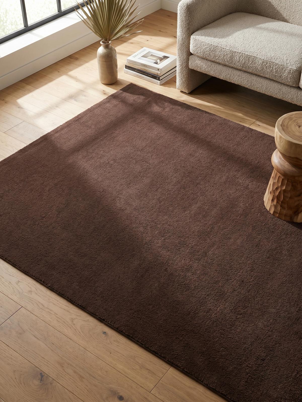 KURZFLORTEPPICH Antirutsch Uni RUTOR Polyester Braun 160 x 220 cm - Braun, Textil (160/220cm) - KADIMA DESIGN