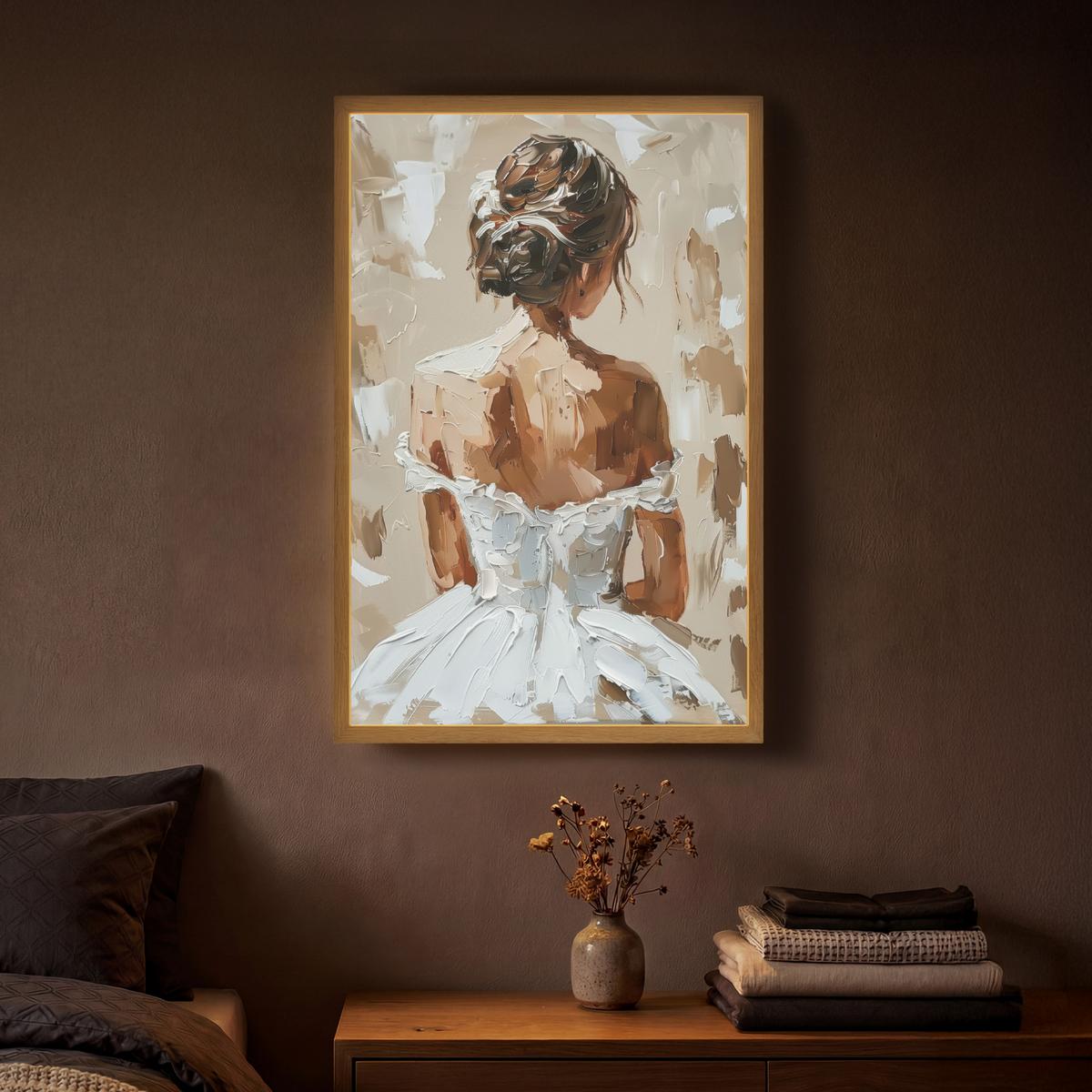 WANDLEUCHTE MIT AKKU Frau - Farbe - Abstrakt - Beige - Modern 40x60 cm - Hellbraun, Holzwerkstoff (40/60/8cm) - OnlyWow