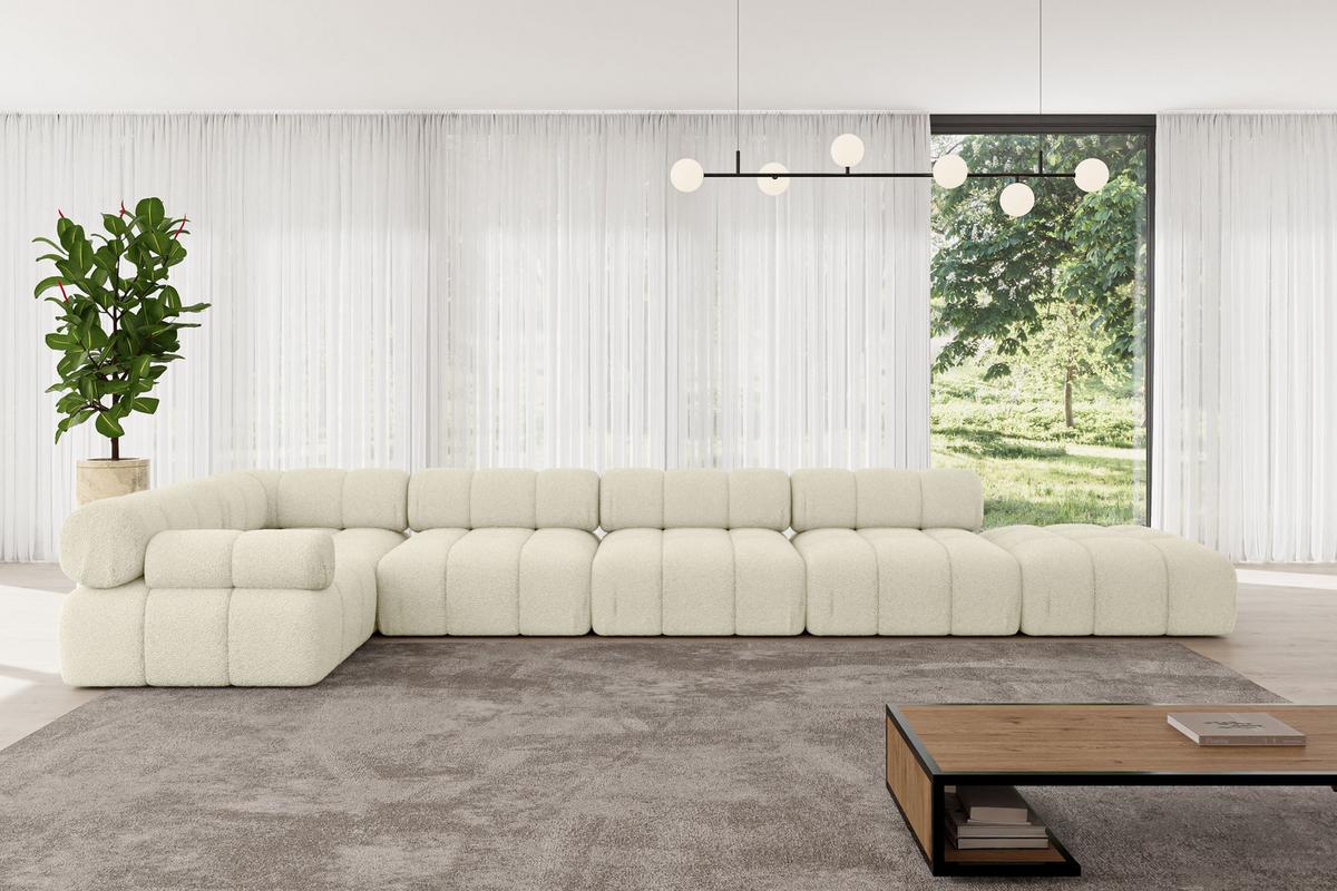 ECKSOFA modulares Sofa Felto-L3 - 475x190x70 cm Beige Bouclé - Beige, Holzwerkstoff/Textil (475/190cm) - ALTDECOR