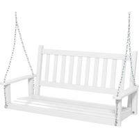 HÄNGEBANK Weiß - Weiß, Holz (136/63/67cm) - COSTWAY
