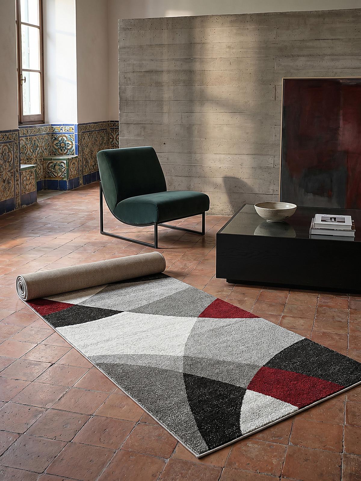 TEPPICH Niederflor Abstrakt THUR Polypropylen Grau 80 x 140 cm - Grau, Textil (80/140cm) - KADIMA DESIGN