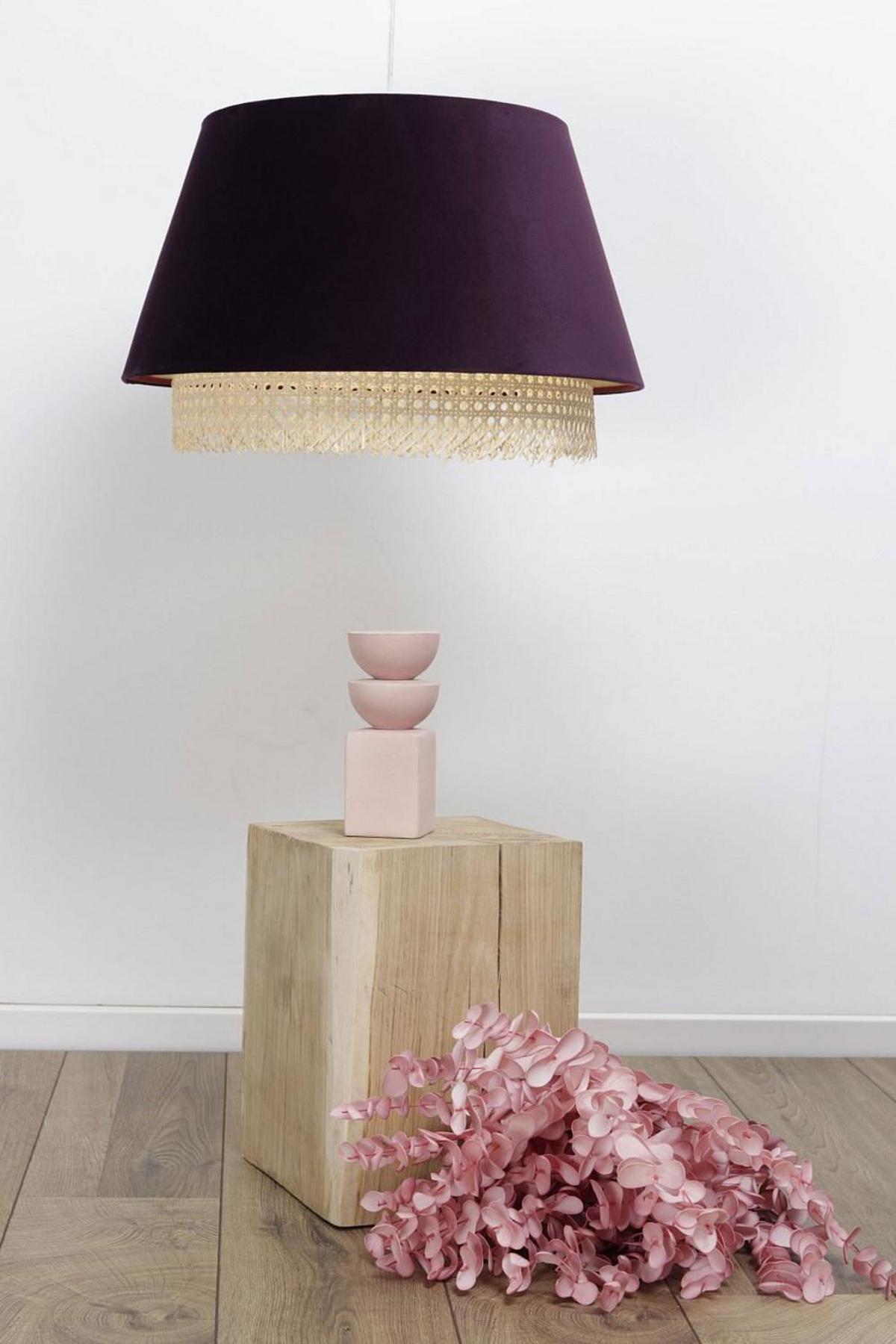 HÄNGELEUCHTE Lila 50/32 cm - Lila, Naturmaterialien (50/1.3/32cm) - ONZENO