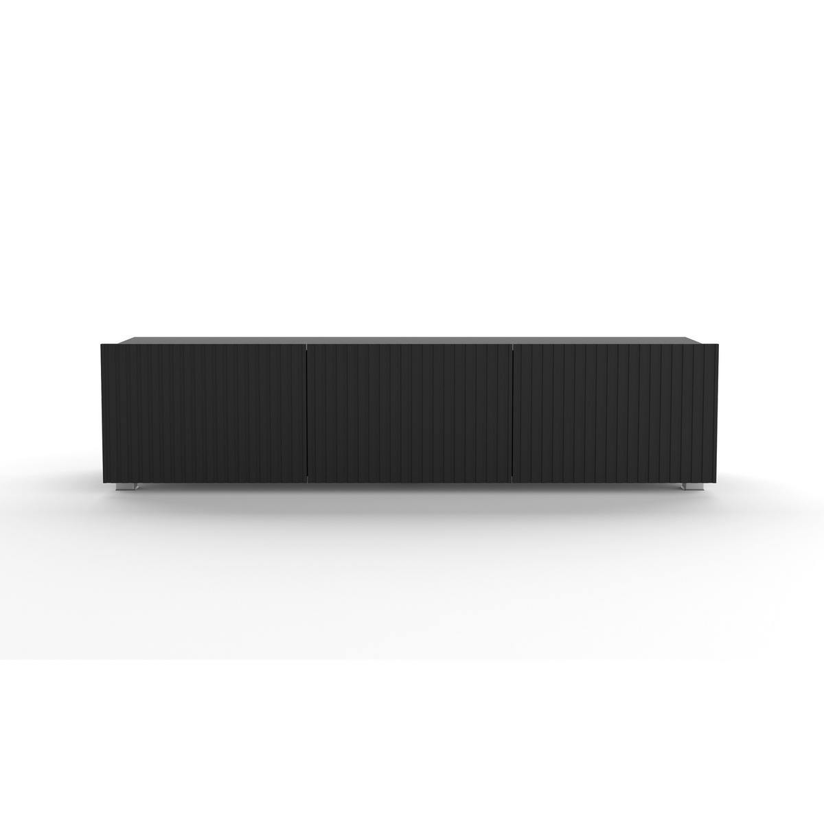 LOWBOARD Kavell mit 2 Türen, 150 cm, stehend/hängend, schwarz matt - Schwarz, Holzwerkstoff (150/37.5/43cm) - Beautysofa