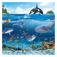FOTOTAPETE Animal Club International - Unterwasserwelt mit Tieren 192/192 cm - Blau, Papier (192/192cm) - Bilderwelten