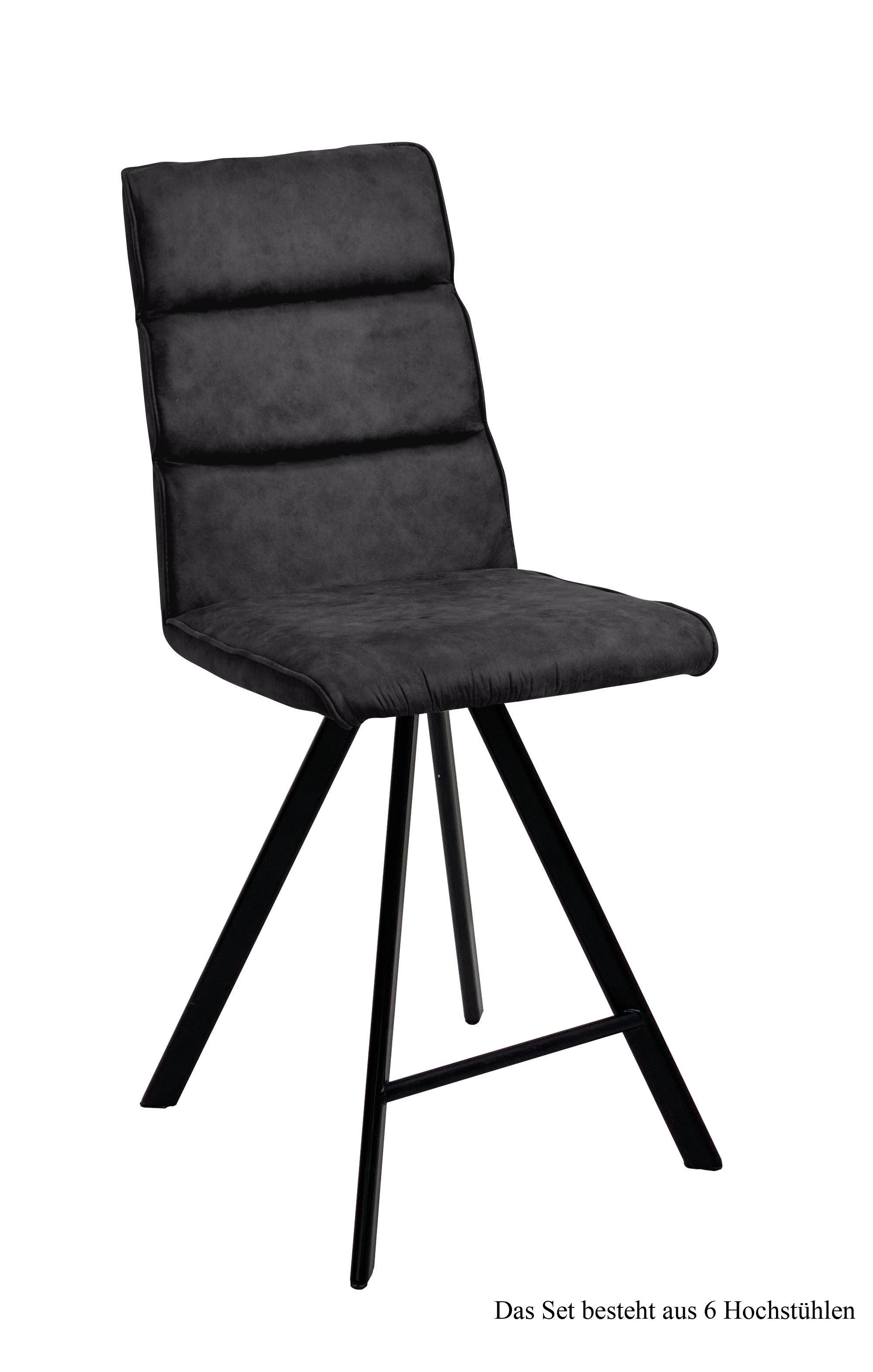 THEKENSTUHL drehbar (6er-Set) Devinne 47x109x60 Schwarz/Anthrazit - Anthrazit/Schwarz, Kunststoff (60/109/47cm) - 58aufmkessel