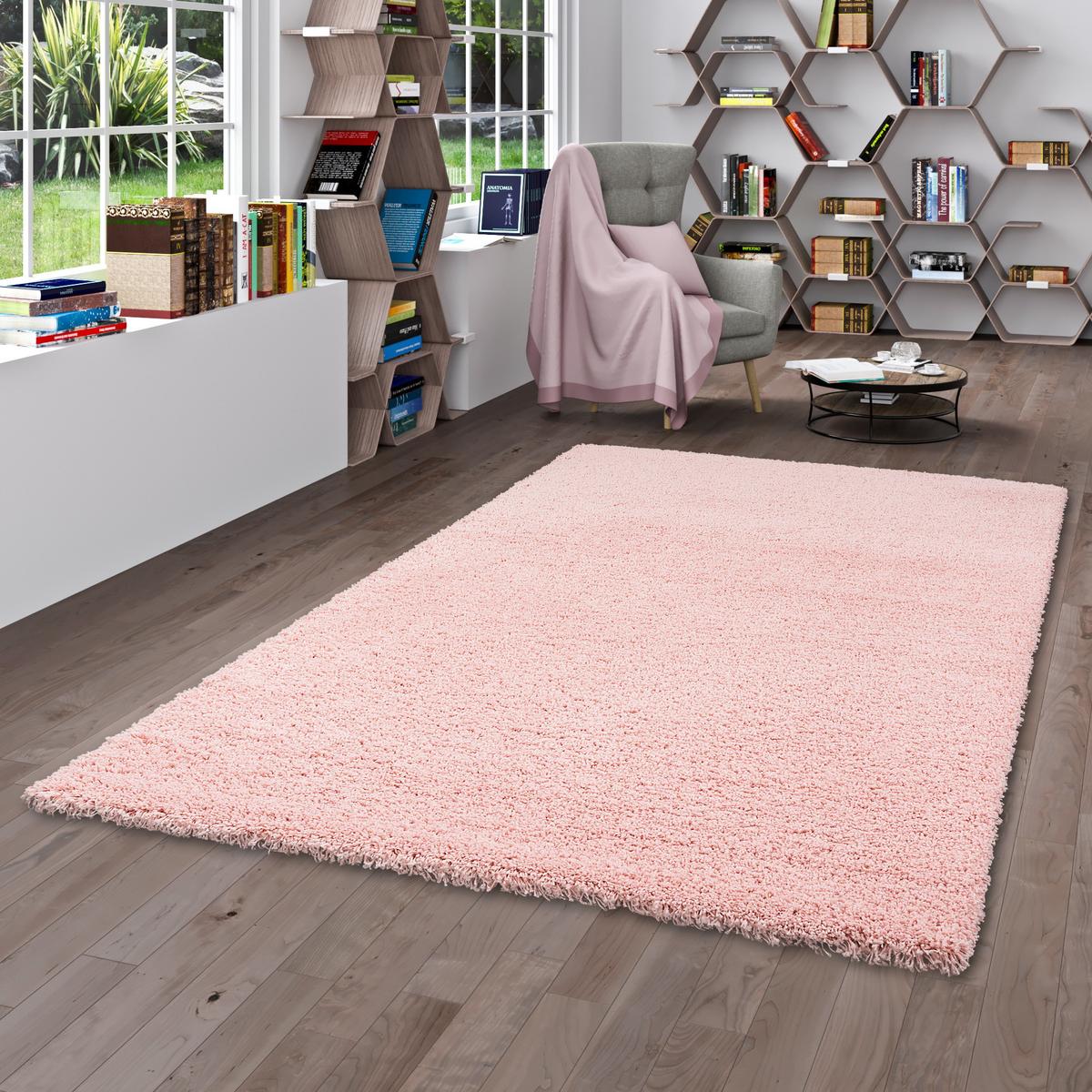 HOCHFLOR LANGFLOR SHAGGY TEPPICH LUXURY - Rosa, Textil (200/290cm) - Pergamon