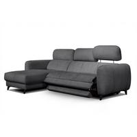 ECKSOFA SVEN 3-Sitzer, 1 Relax XL, verstellbare Kopfstützen, dunkelgrau - Anthrazit/Schwarz, Holzwerkstoff/Textil (256/163cm) - Wozimo