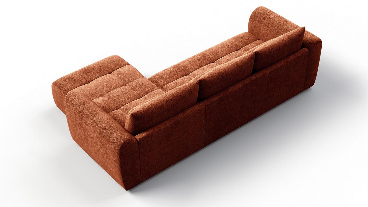 ECKSOFA SORENO 4-Sitzer, orange - Schwarz/Orange, Holz/Textil (293/171cm) - Wozimo