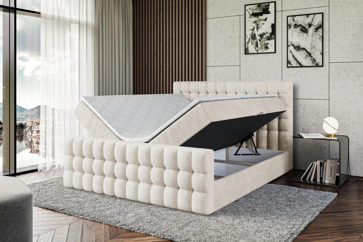 BOXBETT VIONE-Z - 140 x 200 - H3 - Ecru - Ecru, Holzwerkstoff (140/200cm) - ALTDECOR