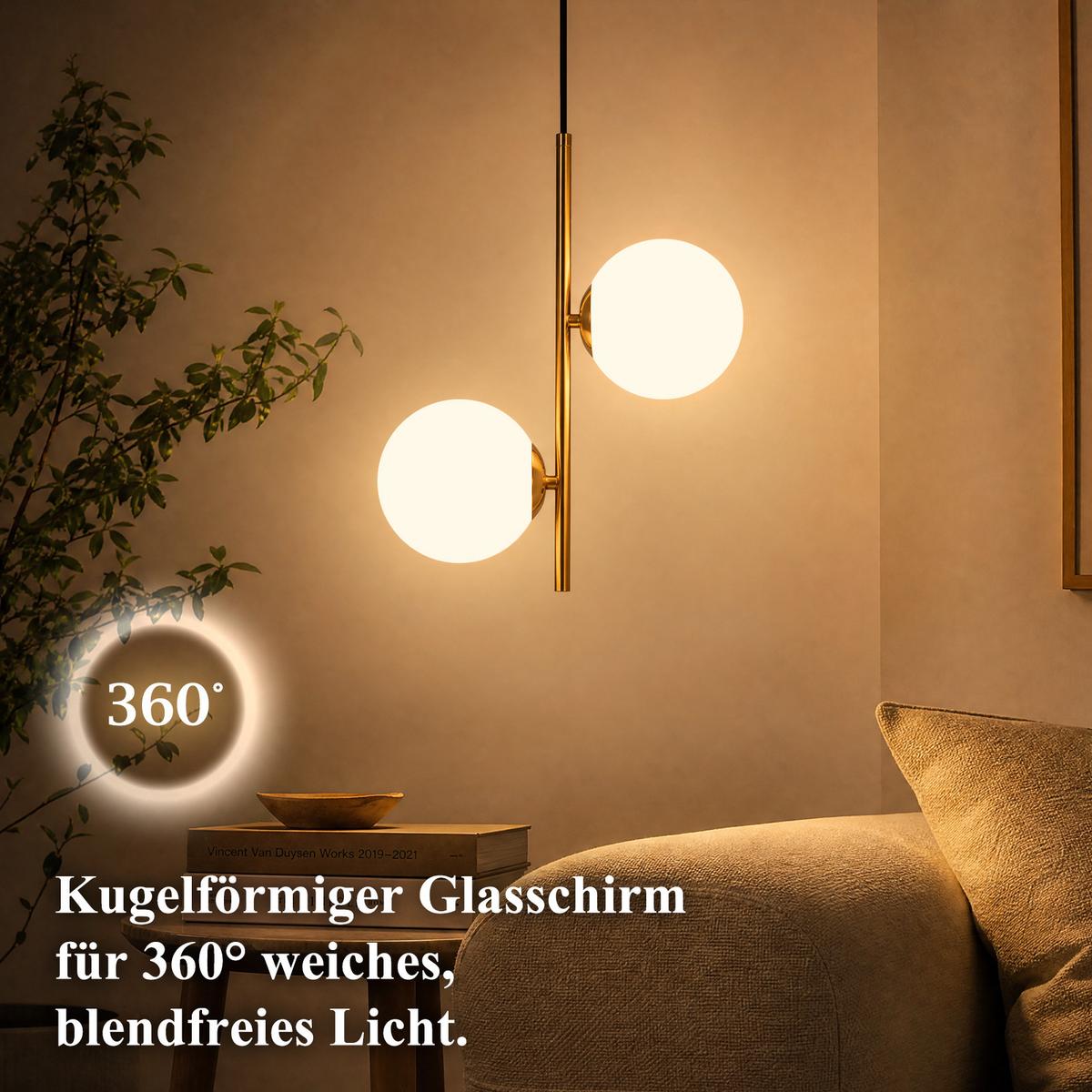 PENDELLEUCHTE Evvin 34.5/15/150 cm - Goldfarben/Weiß, Glas/Metall (34.5/15/150cm) - ZMH