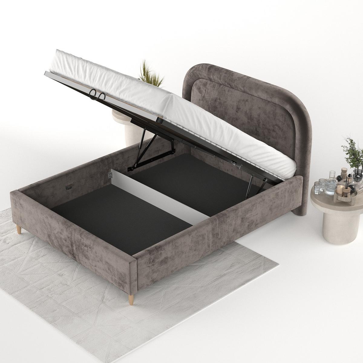 POLSTERBETT Zoya 160/200 cm Braun im Lotta Stoff - Naturfarben/Braun, Holz/Holzwerkstoff (160/200cm) - AltaBeds