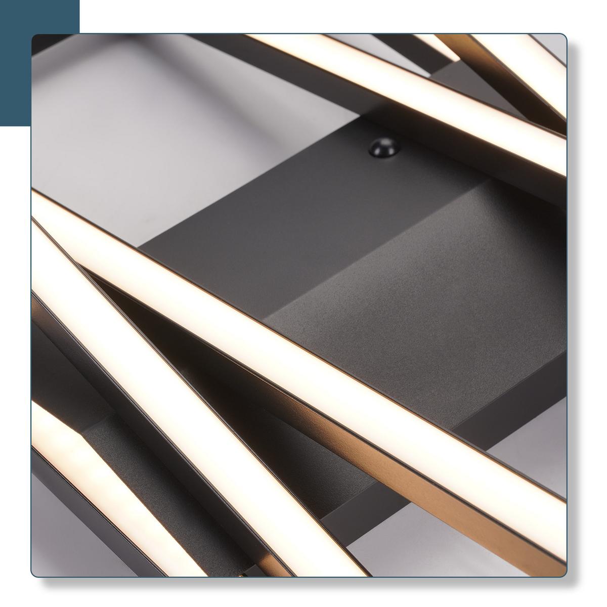 LED-DECKENLEUCHTE Talsen 23.5/23.5/13.5 cm - Schwarz, Metall (23.5/23.5/13.5cm) - ZMH