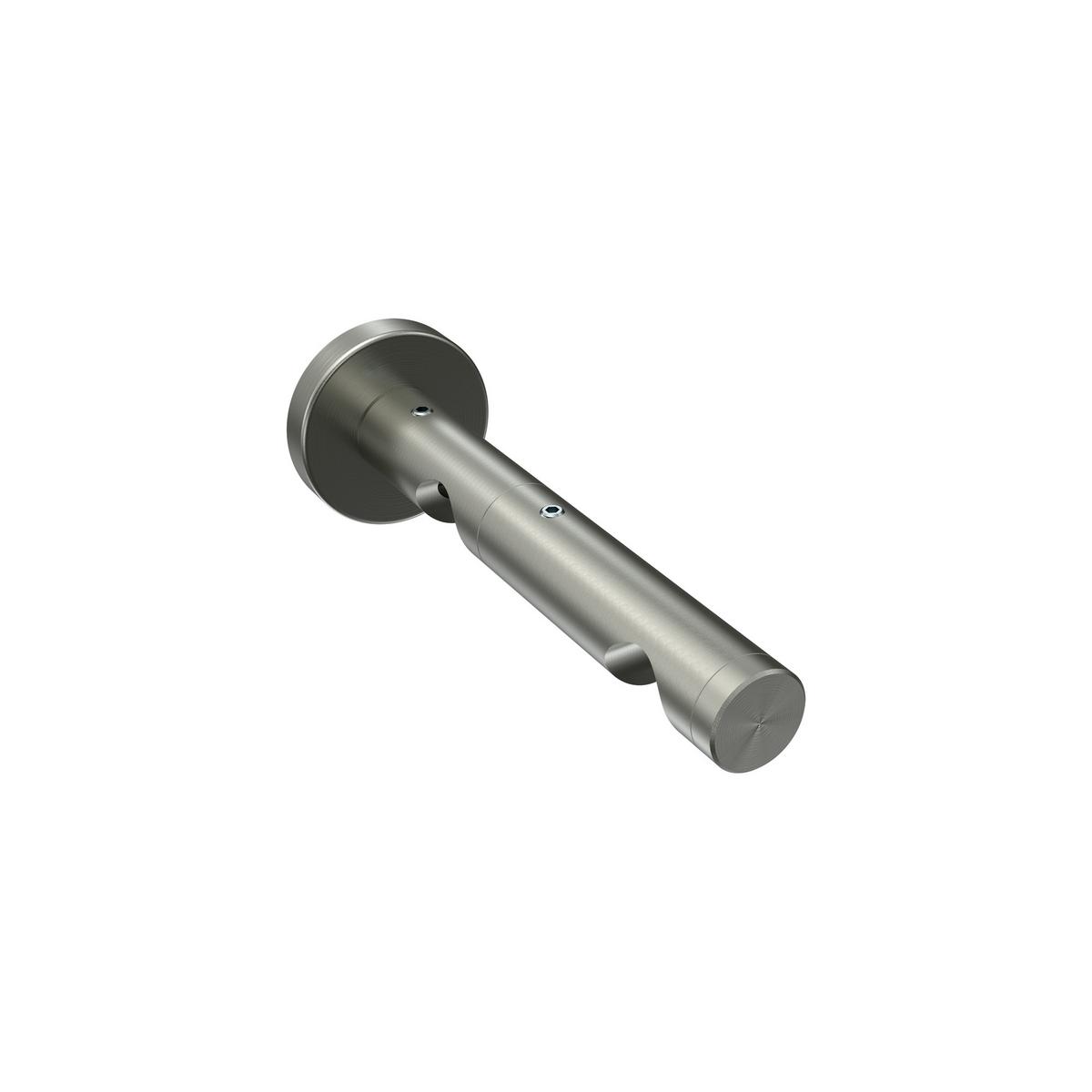 TRÄGER FÜR GARDINENSTANGEN 16 mm Ø, Enorma 2-läufig, Edelstahl - Edelstahlfarben, Metall (11.5/3.8/3.8cm) - INTERDECO