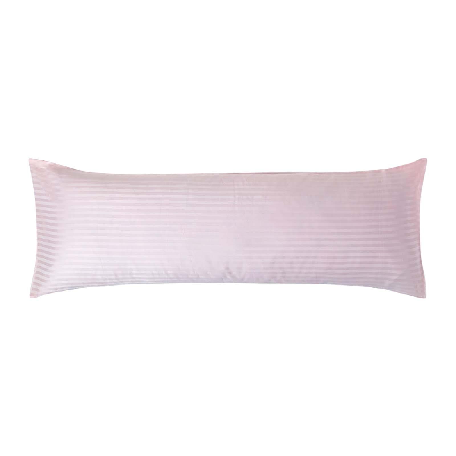 SEITENSCHLÄFERKISSENBEZUG Damast-Streifen, 48/136 cm - Rosa, Textil (50/140cm) - Homescapes