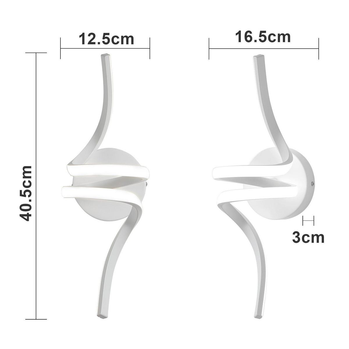 LED - WANDLEUCHTE Rinnoth 12.5/16.5/40.5 cm - Weiß, Metall (12.5/16.5/40.5cm) - ZMH