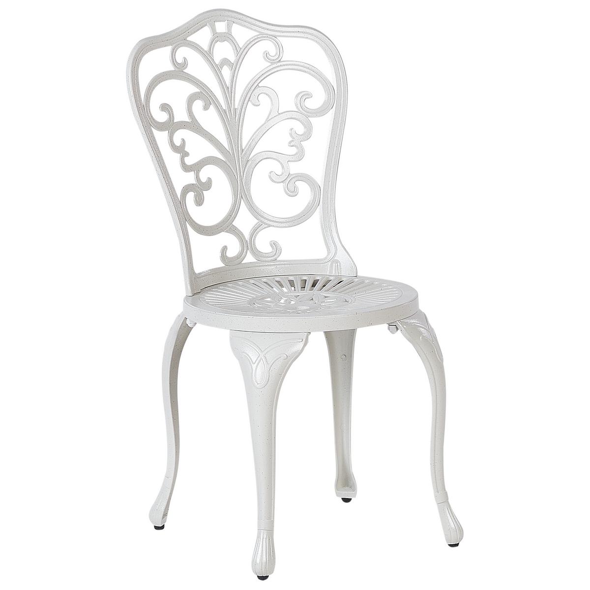 GARTENSTUHL 2er Set Weiß Triora - Weiß, Metall (50/88/50cm) - Beliani