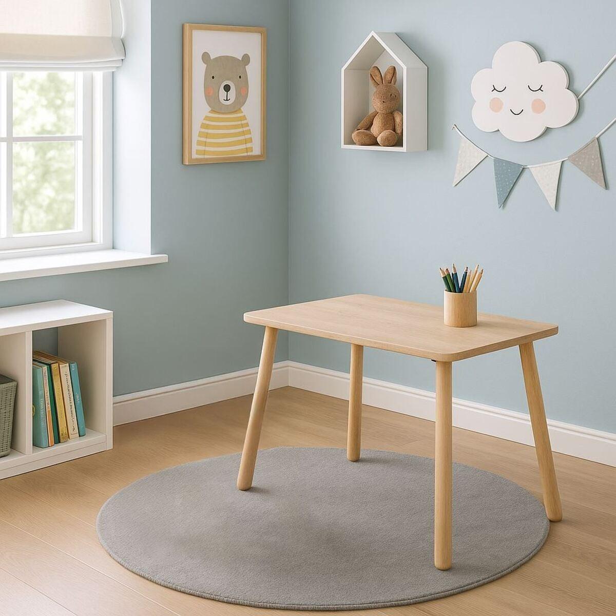 KINDERTISCH mit massivholzbeinen 60/45/54 cm - Eichefarben, Holzwerkstoff (60/48/46cm) - Calicosy